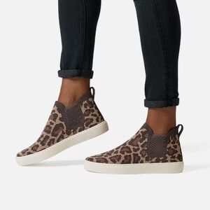 ROTHY'S Chelsea Wildcat Cheetah Leopard Print Sneaker Ankle Boots